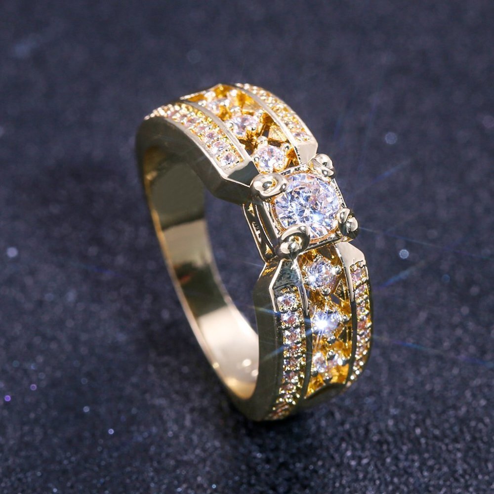 ✨14K Gold Plated Beautiful Fashionable CZ Ring, GPMB1496
